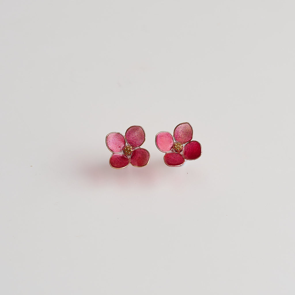 Red Hydrangea Bloom Earrings - main image
