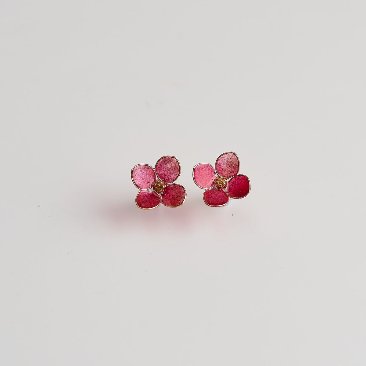 Red Hydrangea Bloom Earrings - main image