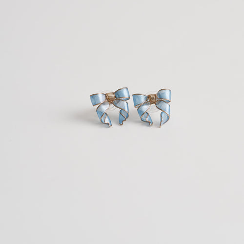 Blue Bow Earrings - main image