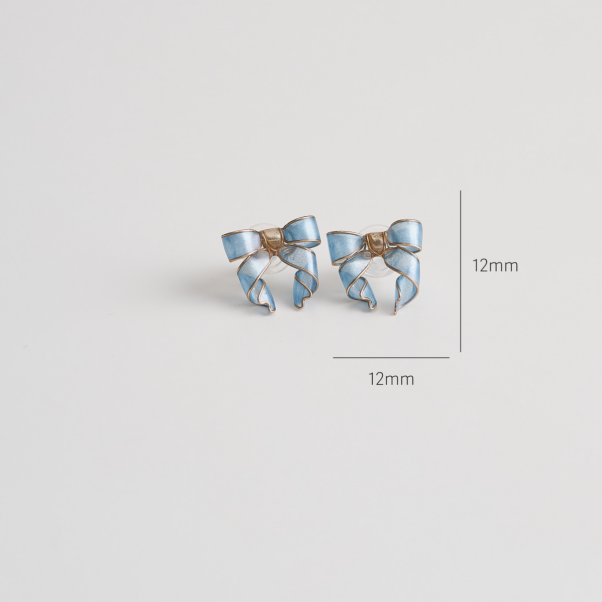 Blue Bow Earrings - size image