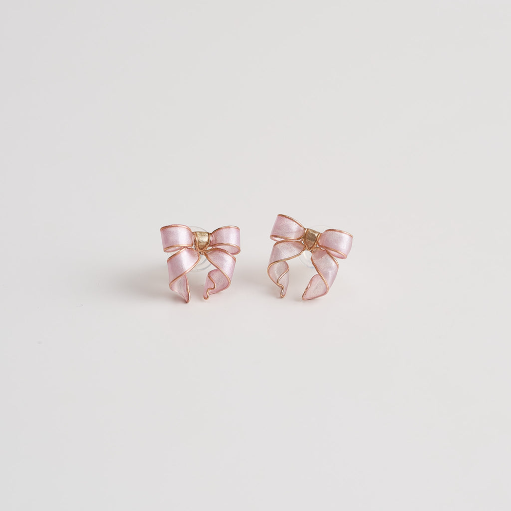 Pink Bow Earrings - detail image