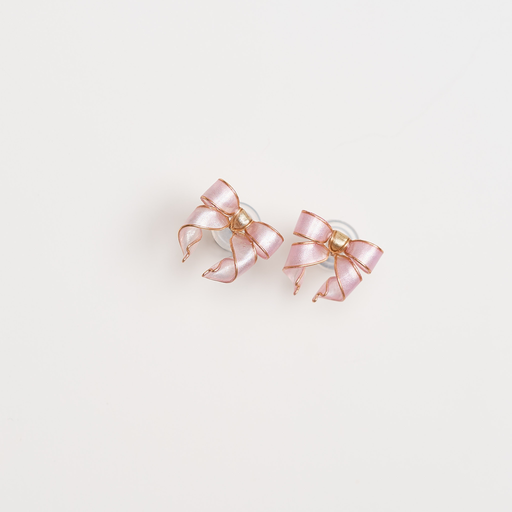 Pink Bow Earrings