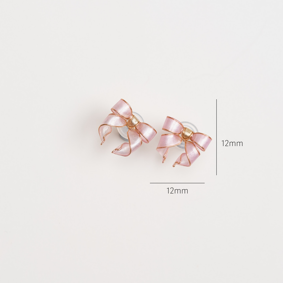 Pink Bow Earrings - size image