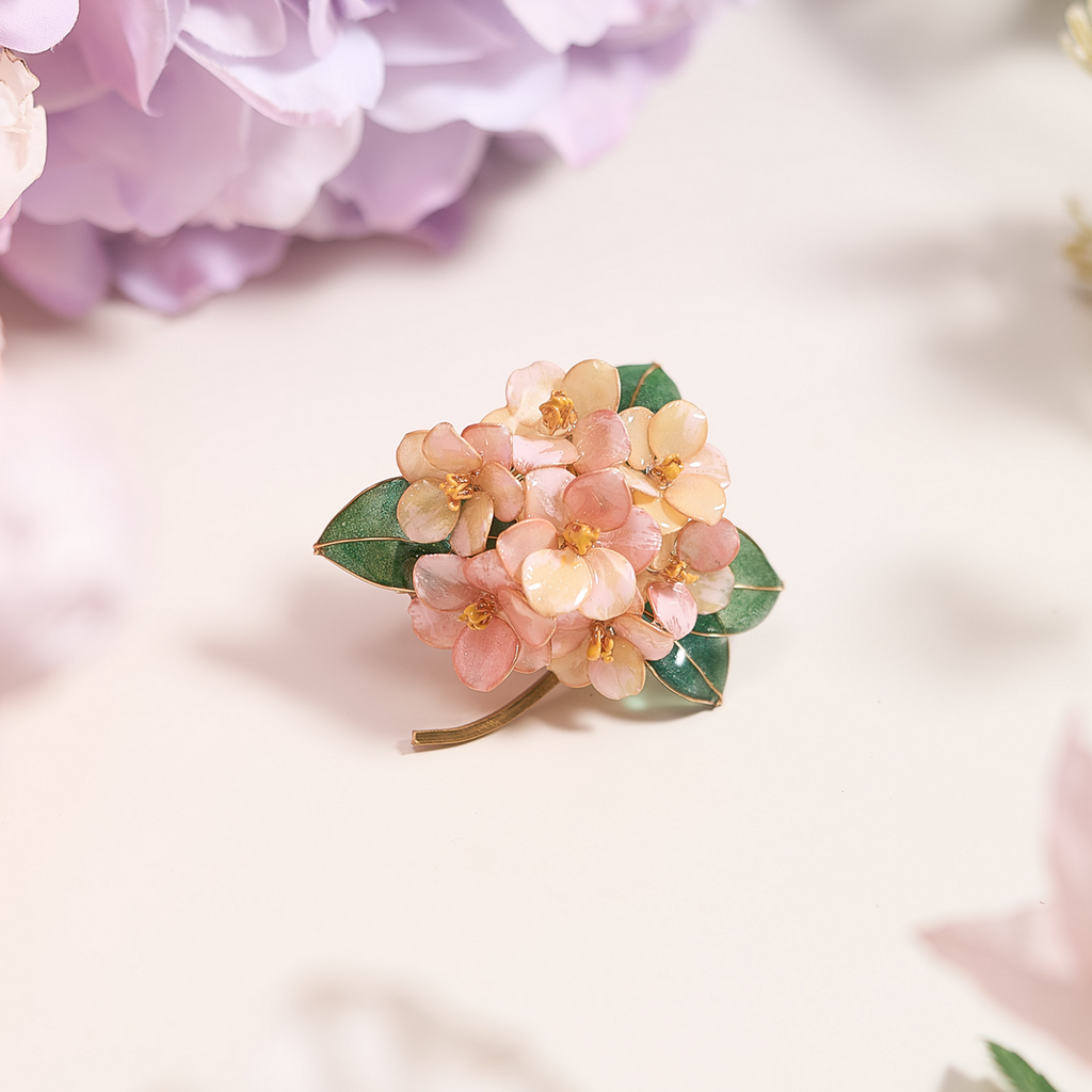 Pink Camellia Brooch