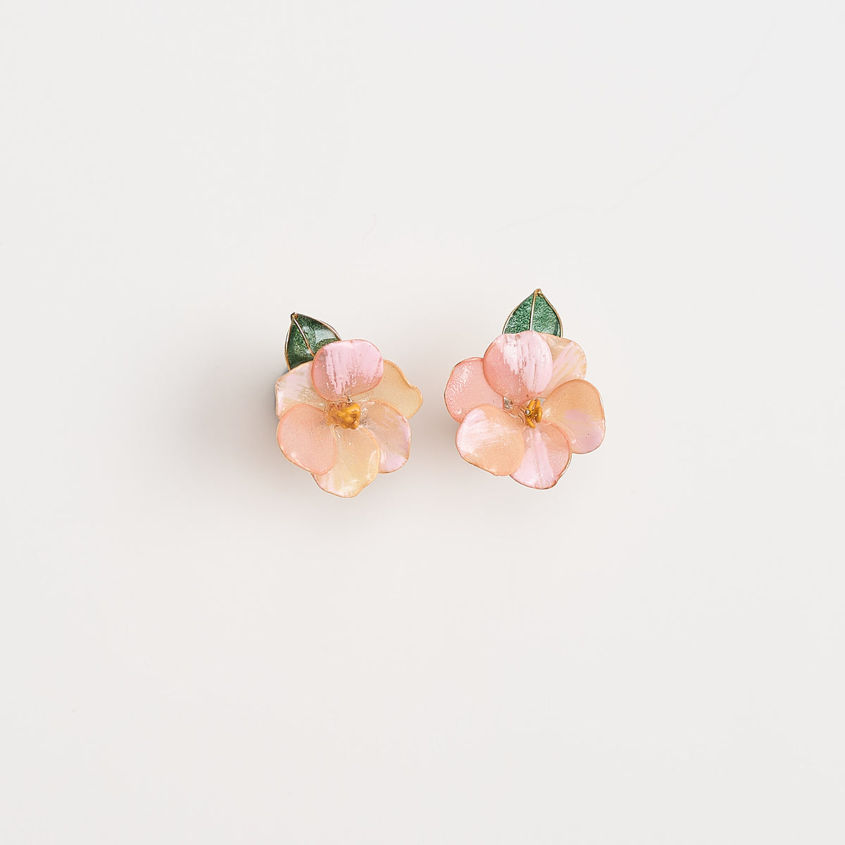 Pink Camellia Single Bloom Earrings - main image