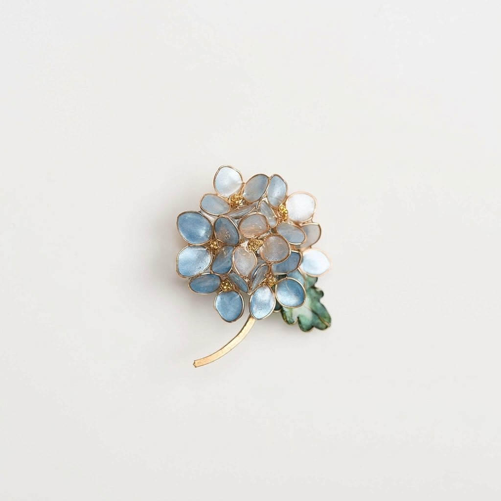 Blue Hydrangea Brooch - detail image