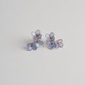 Blue Hydrangea Triple Bloom Drop Earrings - main image