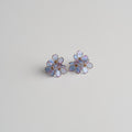 Blue Hydrangea Triple Bloom Cluster Earrings - main image