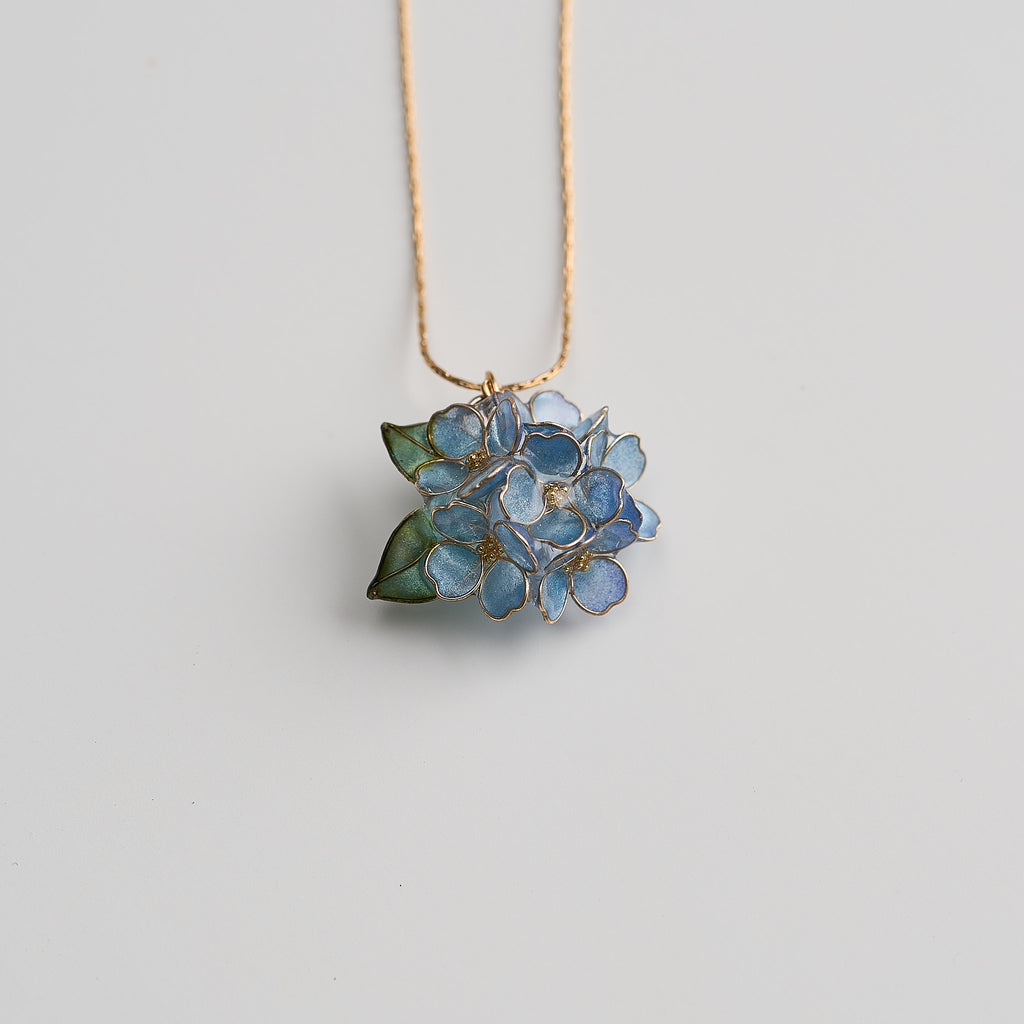 Blue Hydrangea Cluster Necklace - main image