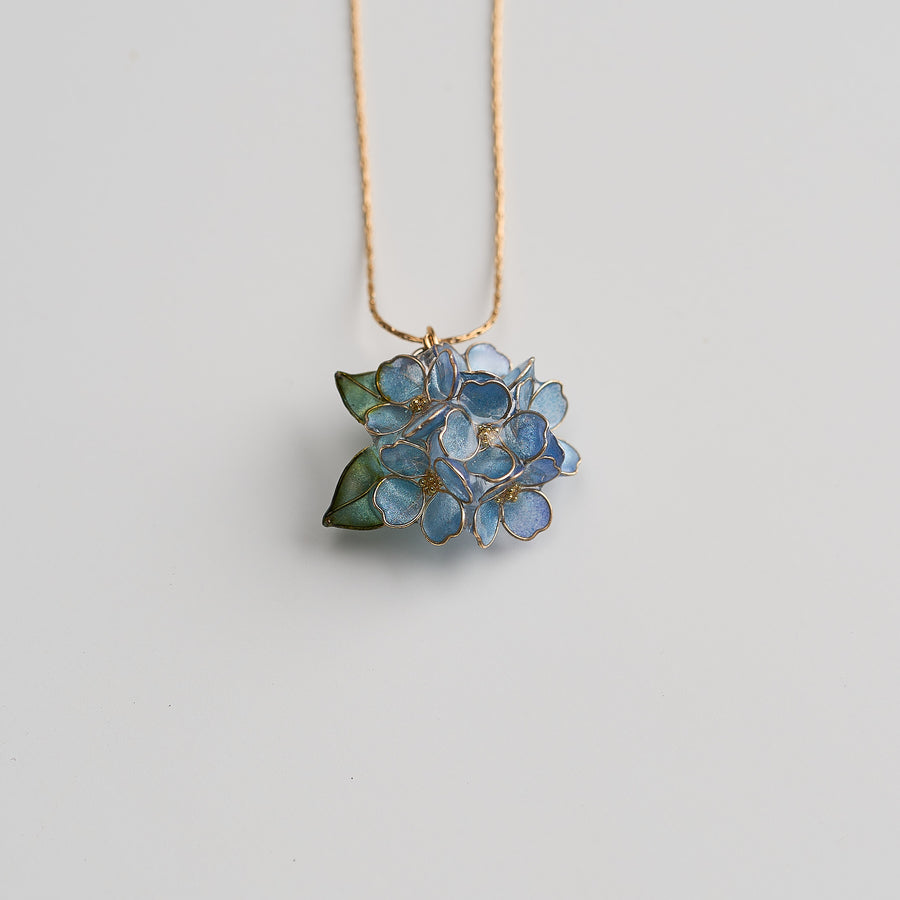 Blue Hydrangea Cluster Necklace - main image