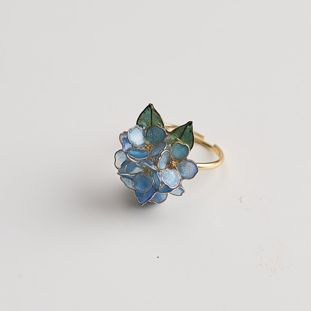 Blue Hydrangea Cluster Ring - detail image