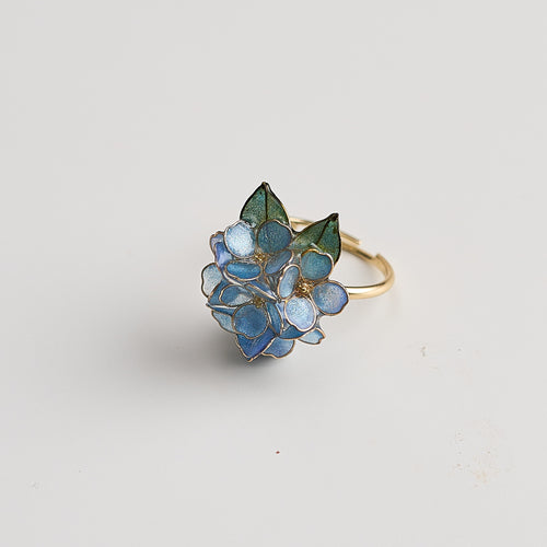 Blue Hydrangea Cluster Ring - detail image