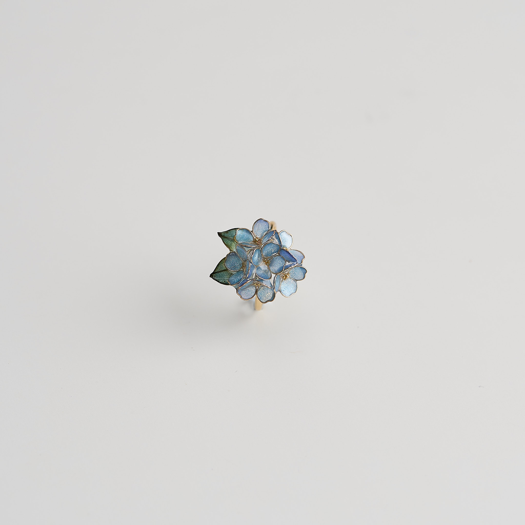 Blue Hydrangea Cluster Ring