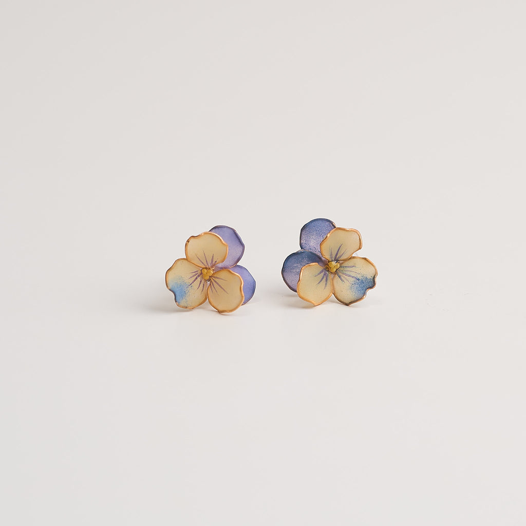 Pansy Single Bloom Earrings - detail image