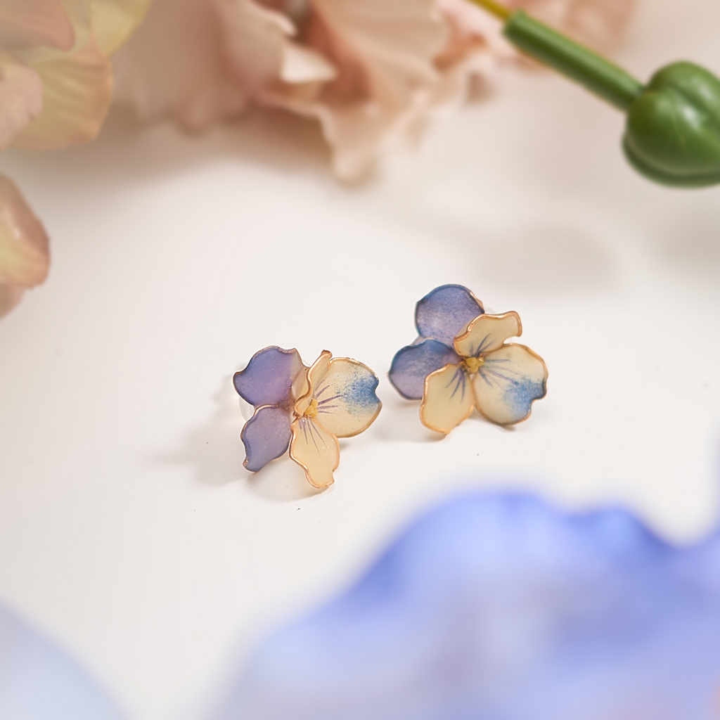 Pansy Single Bloom Earrings