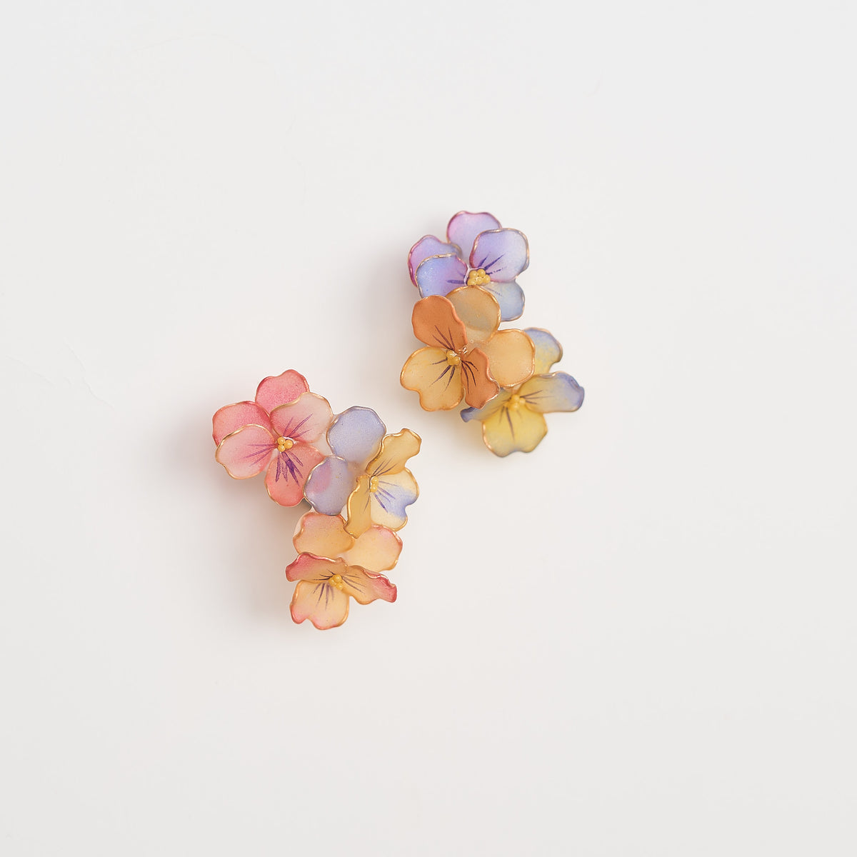 Pansy Triple Bloom Earrings - detail image